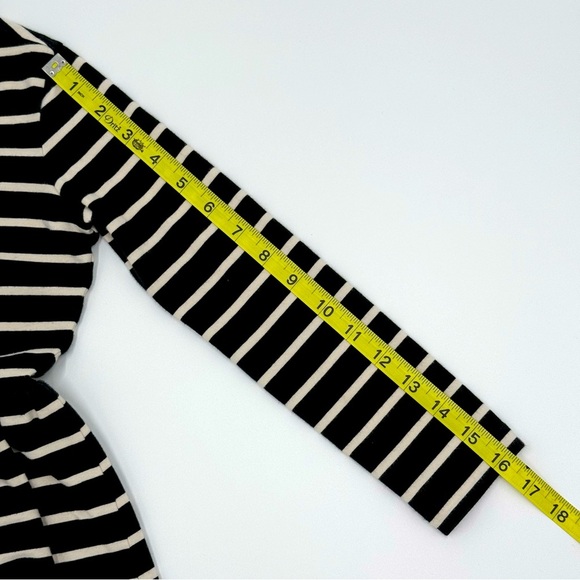 Hanna Andersson Striped Black and White Girls Dress Gold Zipper on Back Size 8 - Picture 7 of 10